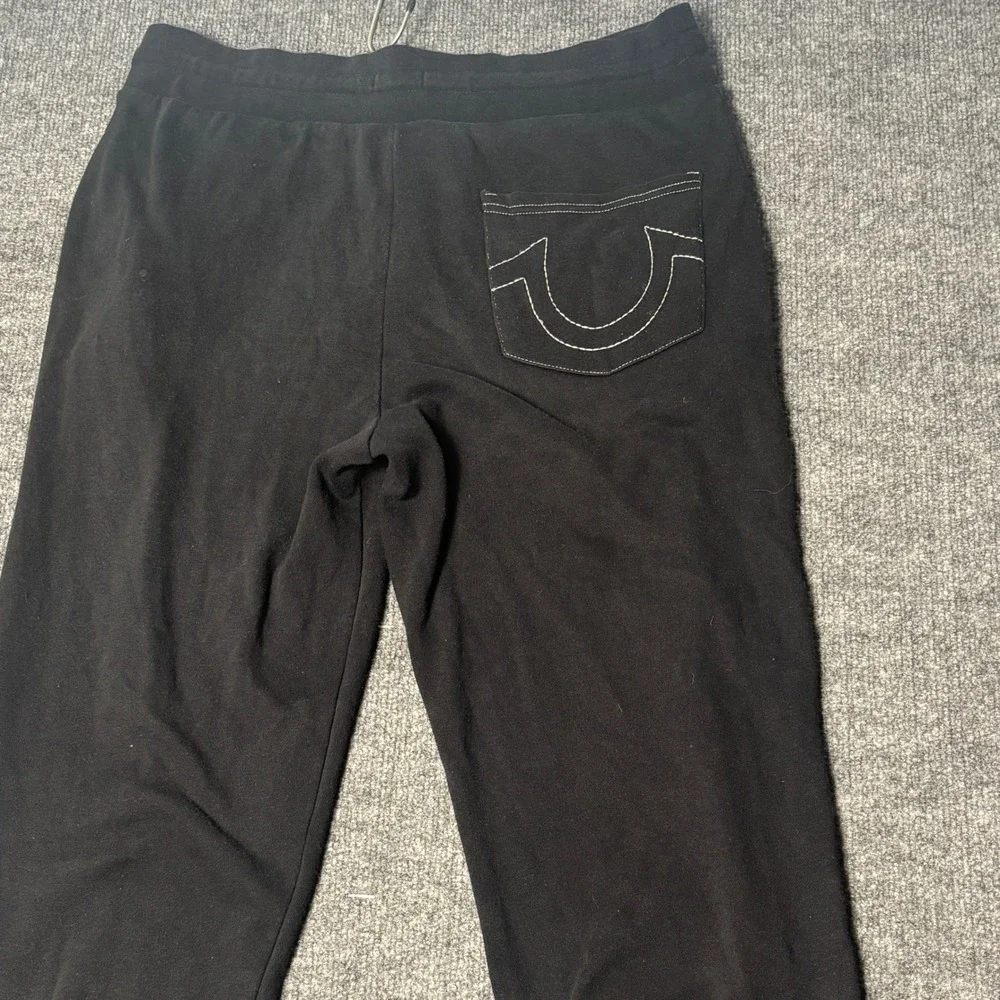 True Religion Men's Large‎ Black Classic Logo Jogger Sweatpants